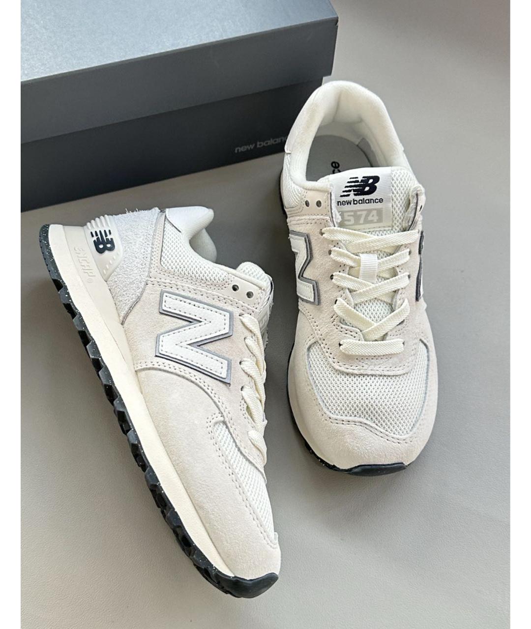 NEW BALANCE Белые замшевые низкие кроссовки / кеды, фото 6