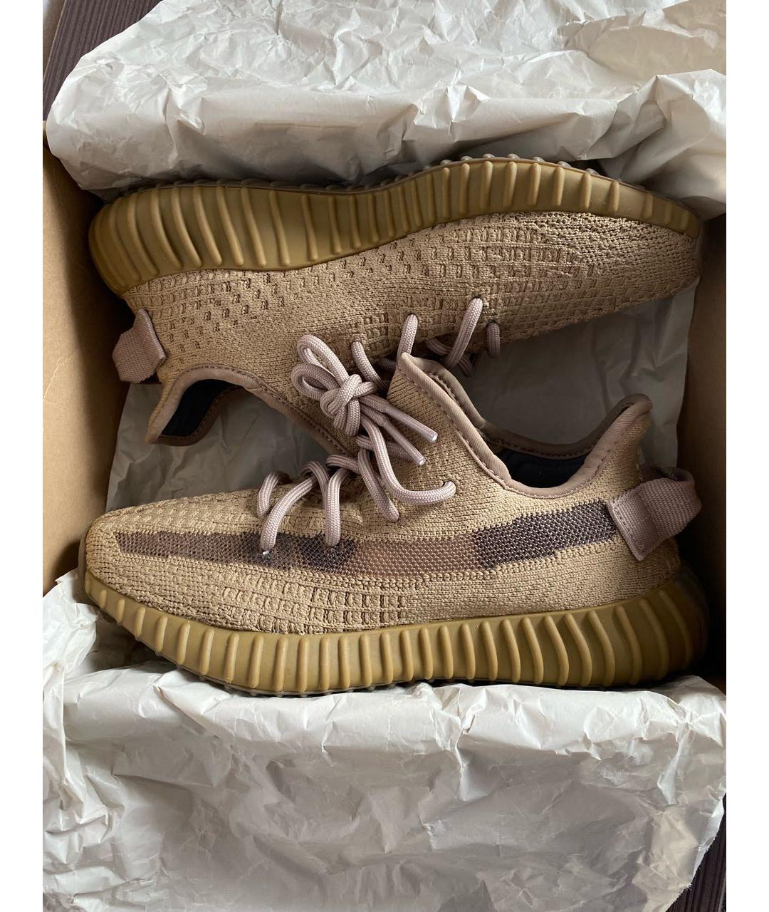 ADIDAS YEEZY Коричневые текстильные кроссовки, фото 2