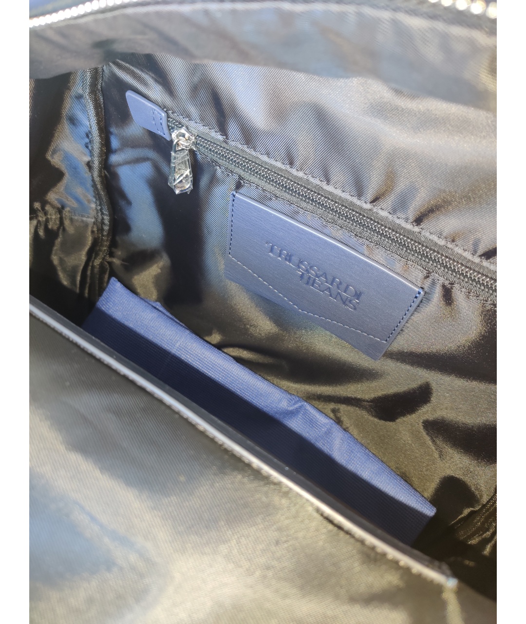 TRUSSARDI JEANS Темно-синий синтетический рюкзак, фото 4