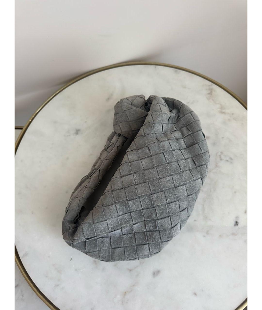 BOTTEGA VENETA Серая замшевая сумка с короткими ручками, фото 3