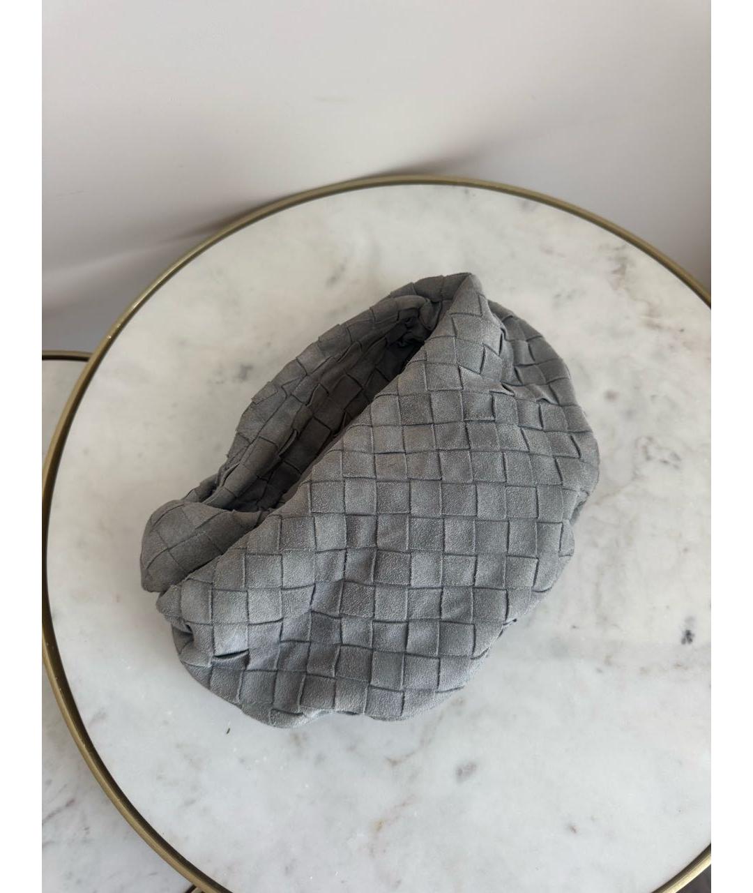 BOTTEGA VENETA Серая замшевая сумка с короткими ручками, фото 2