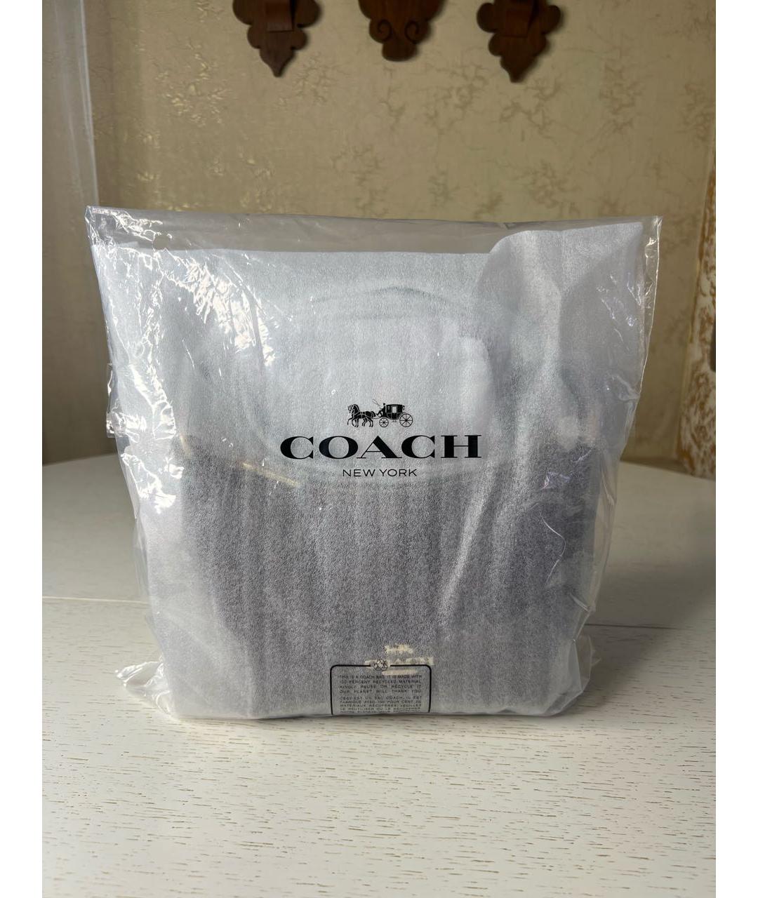 COACH Бордовая кожаная сумка через плечо, фото 8