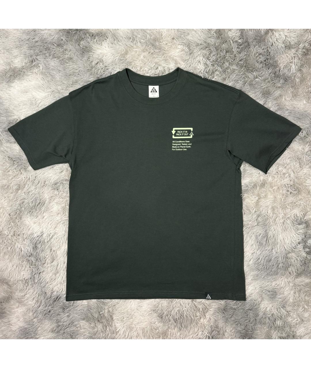 NIKE Хаки хлопко-полиэстеровая футболка, фото 6