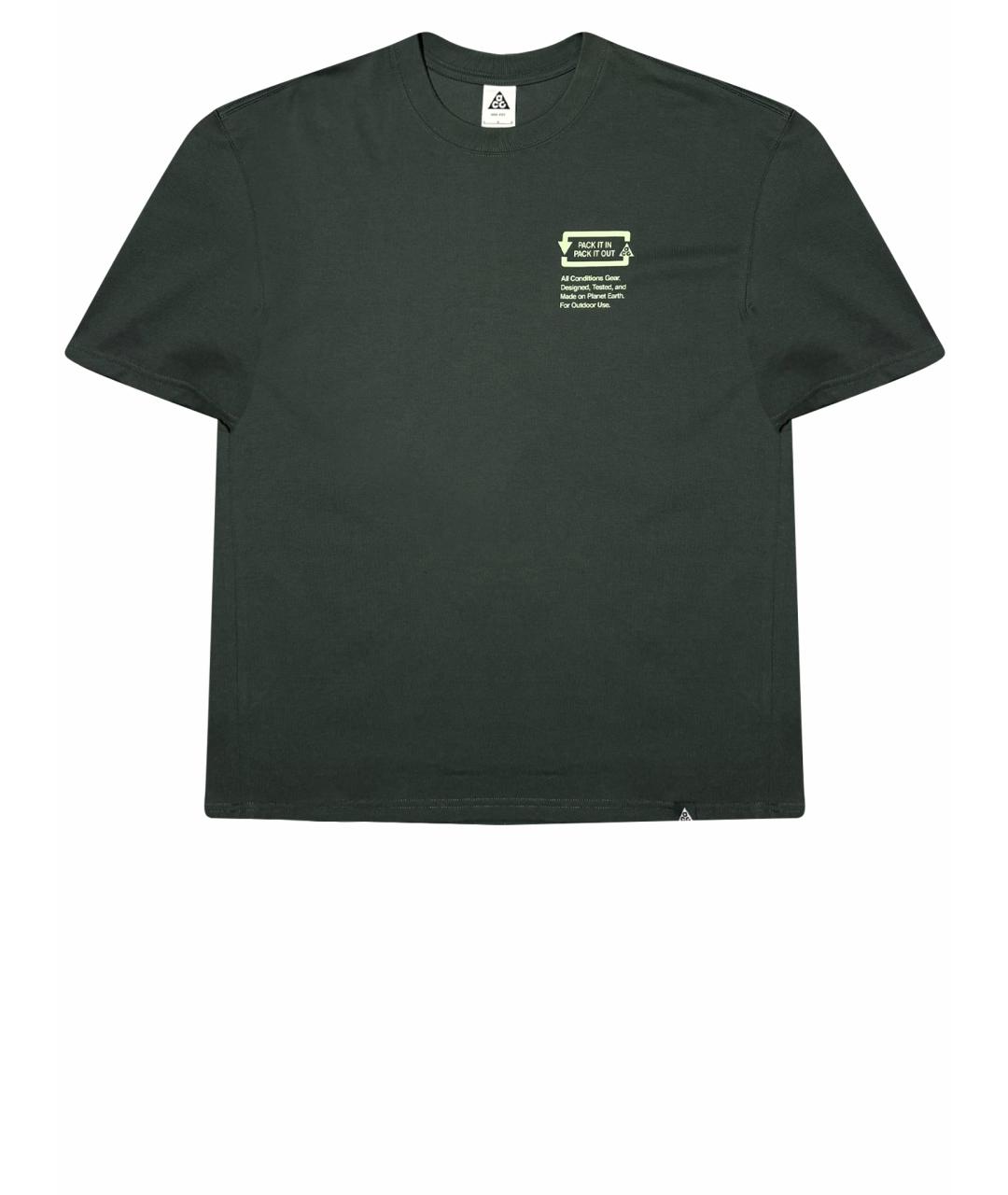 NIKE Хаки хлопко-полиэстеровая футболка, фото 1