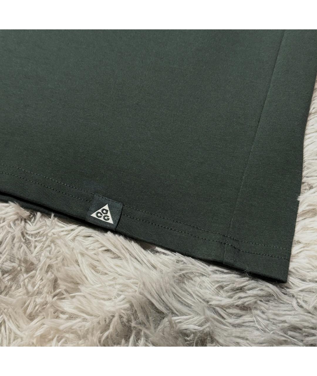 NIKE Хаки хлопко-полиэстеровая футболка, фото 4