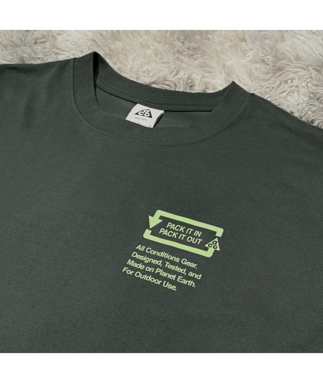 NIKE Хаки хлопко-полиэстеровая футболка, фото 3