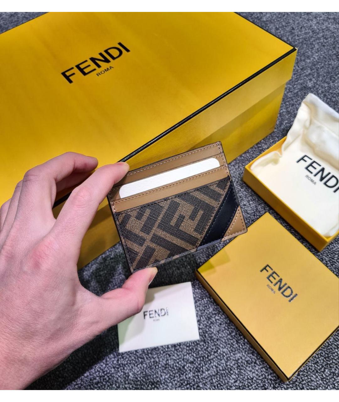 FENDI Коричневый кардхолдер, фото 5