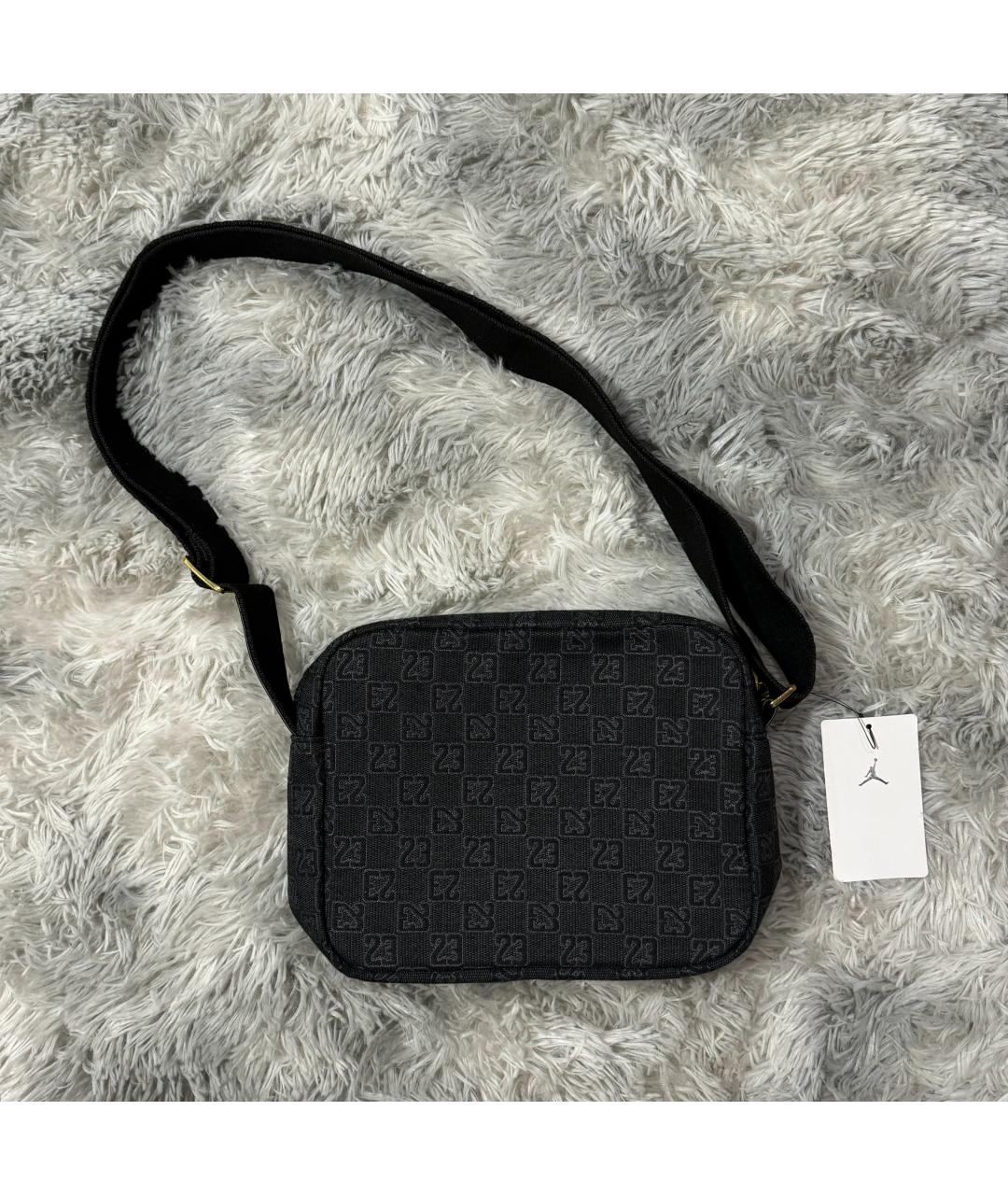 JORDAN Черная тканевая сумка на плечо, фото 2