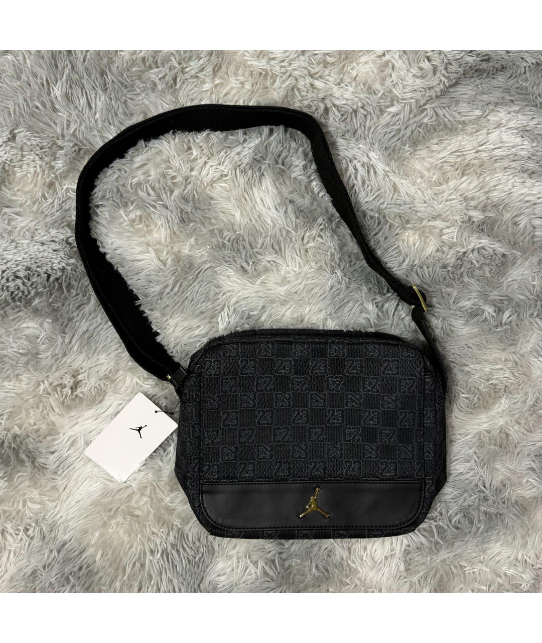 JORDAN Черная тканевая сумка на плечо, фото 6