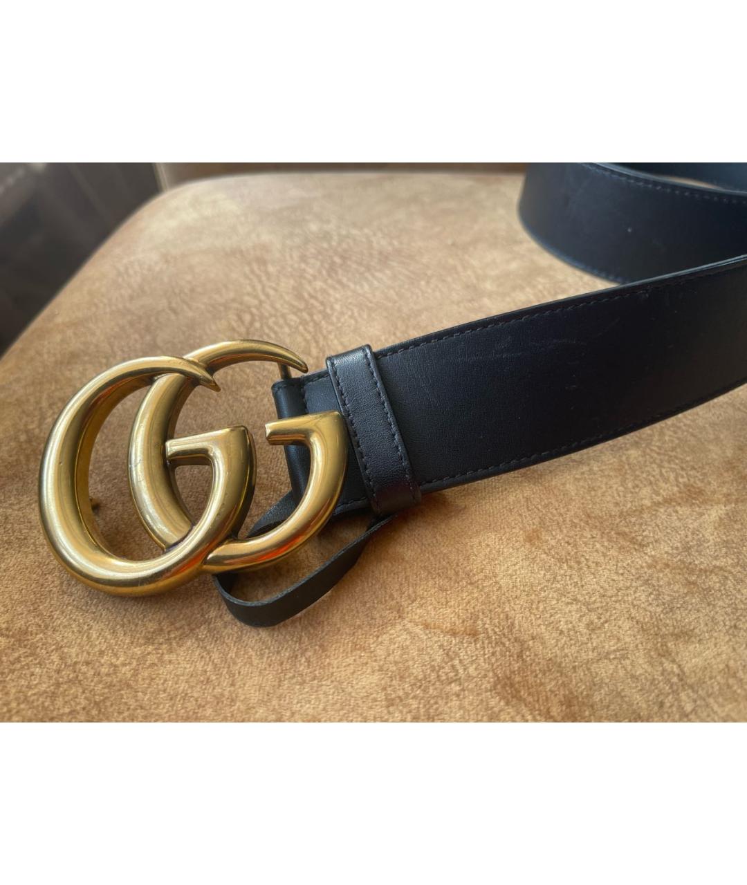 GUCCI Черный кожаный ремень, фото 2