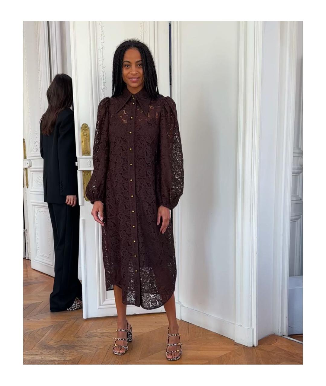 ZIMMERMANN Коричневое полиэстеровое коктейльное платье, фото 2