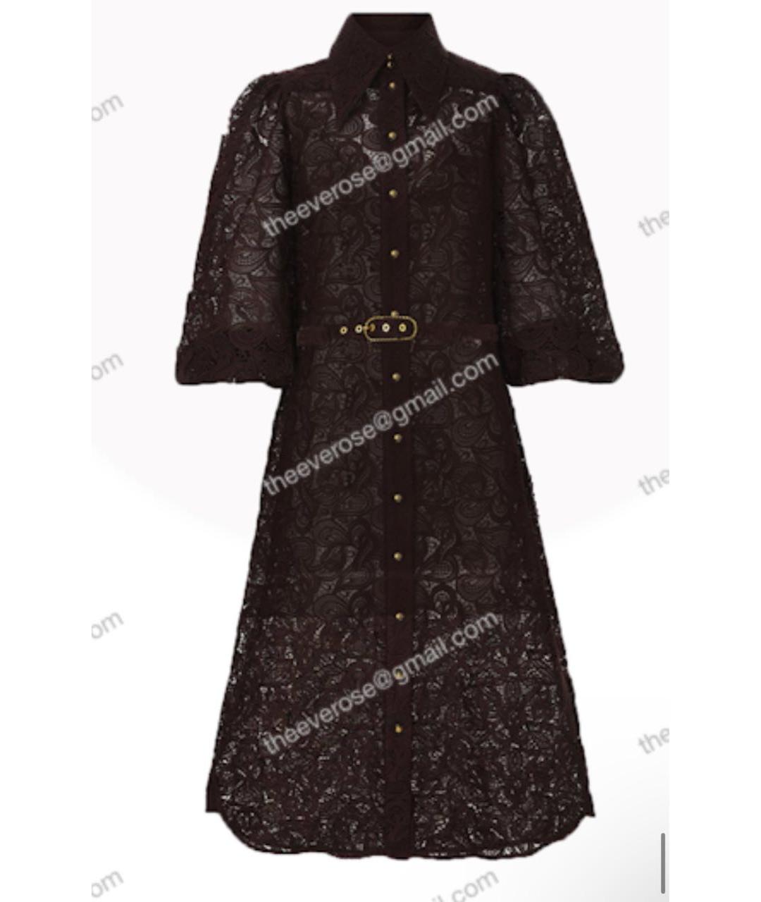 ZIMMERMANN Коричневое полиэстеровое коктейльное платье, фото 1