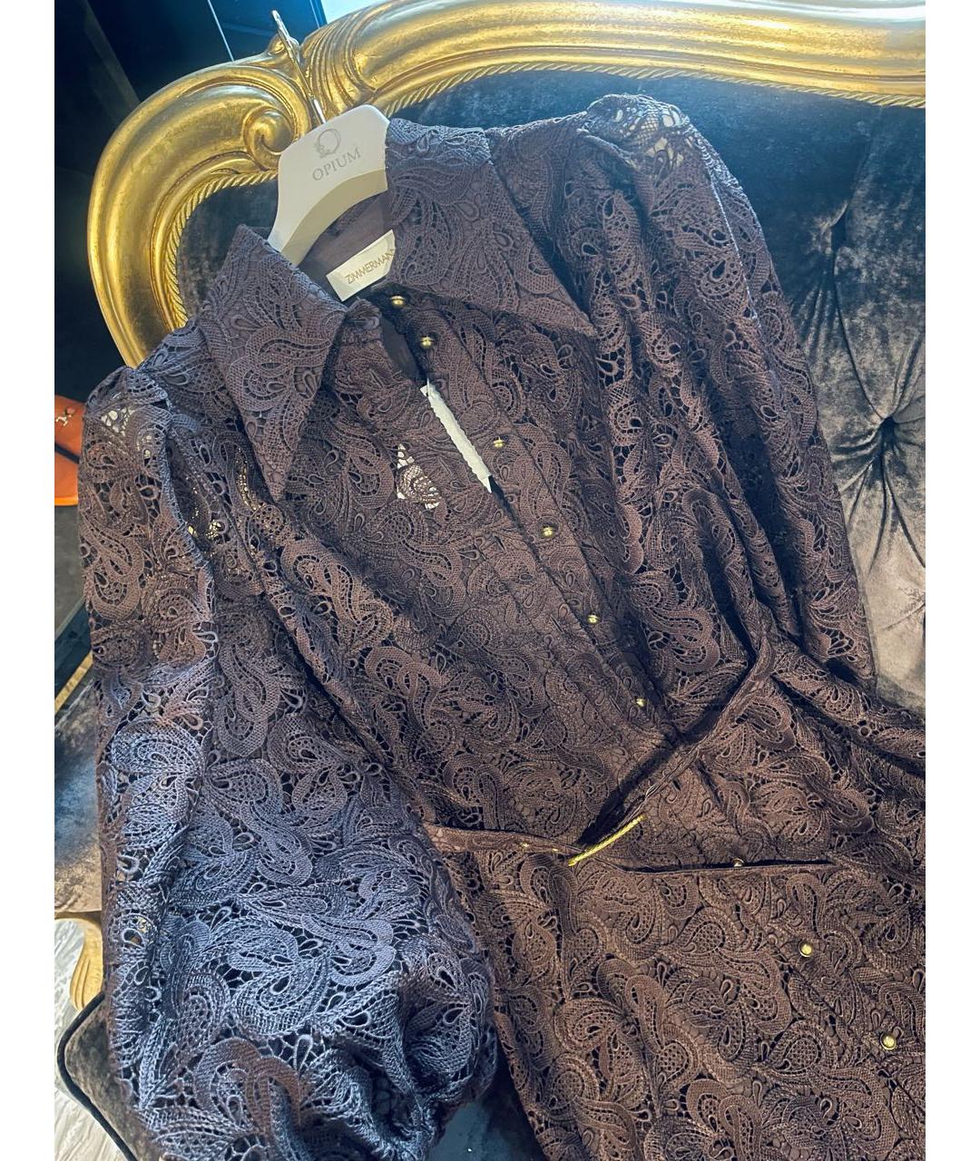 ZIMMERMANN Коричневое полиэстеровое коктейльное платье, фото 4