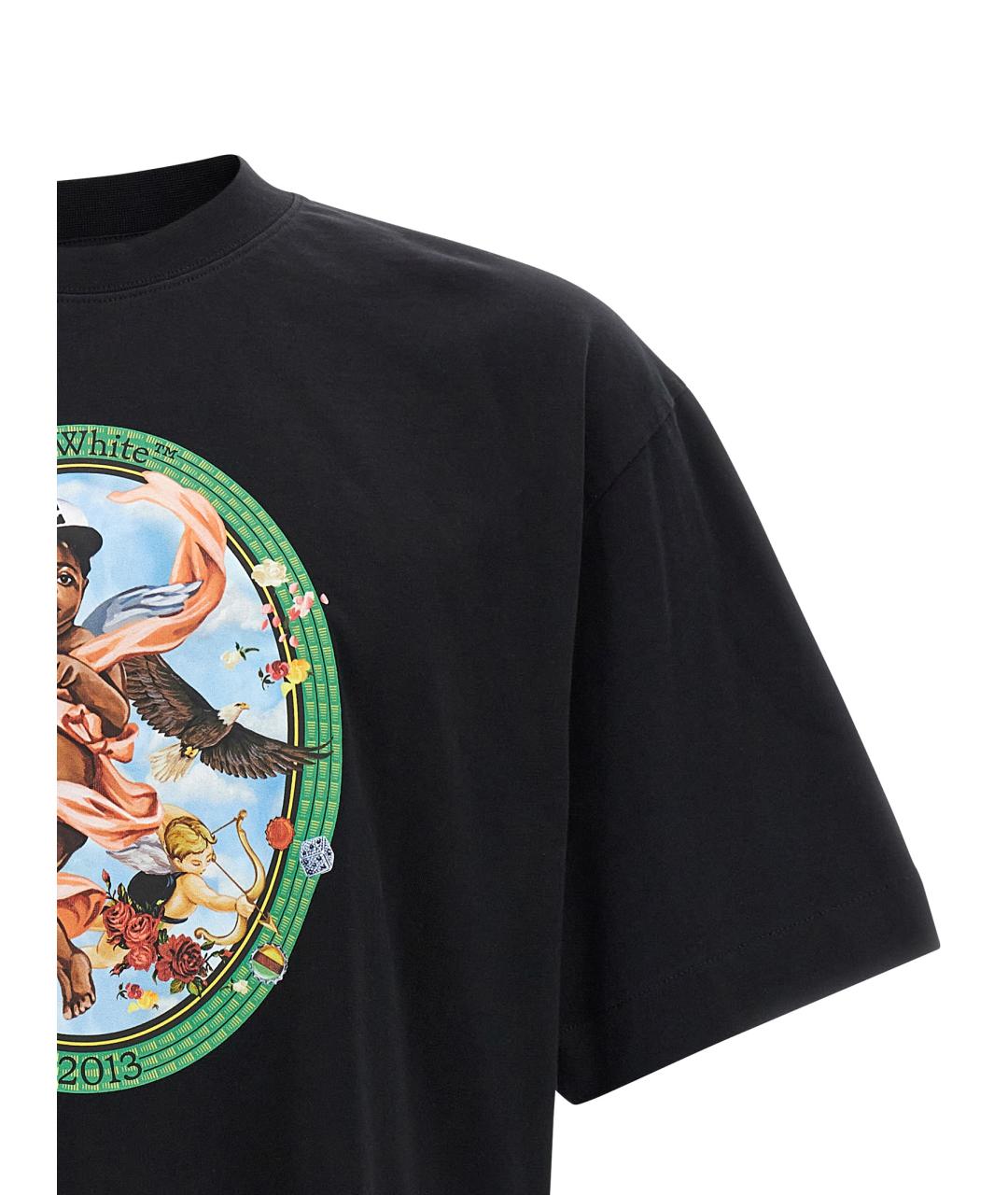 OFF-WHITE Черная хлопковая футболка, фото 3