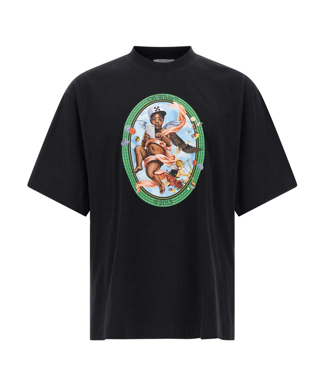 OFF-WHITE Черная хлопковая футболка, фото 1