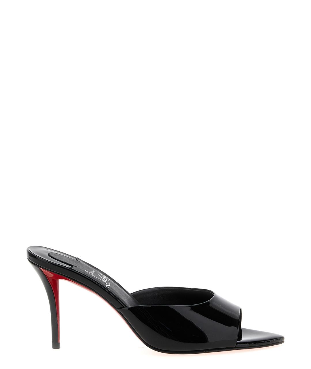 CHRISTIAN LOUBOUTIN Черные кожаные мюли, фото 1