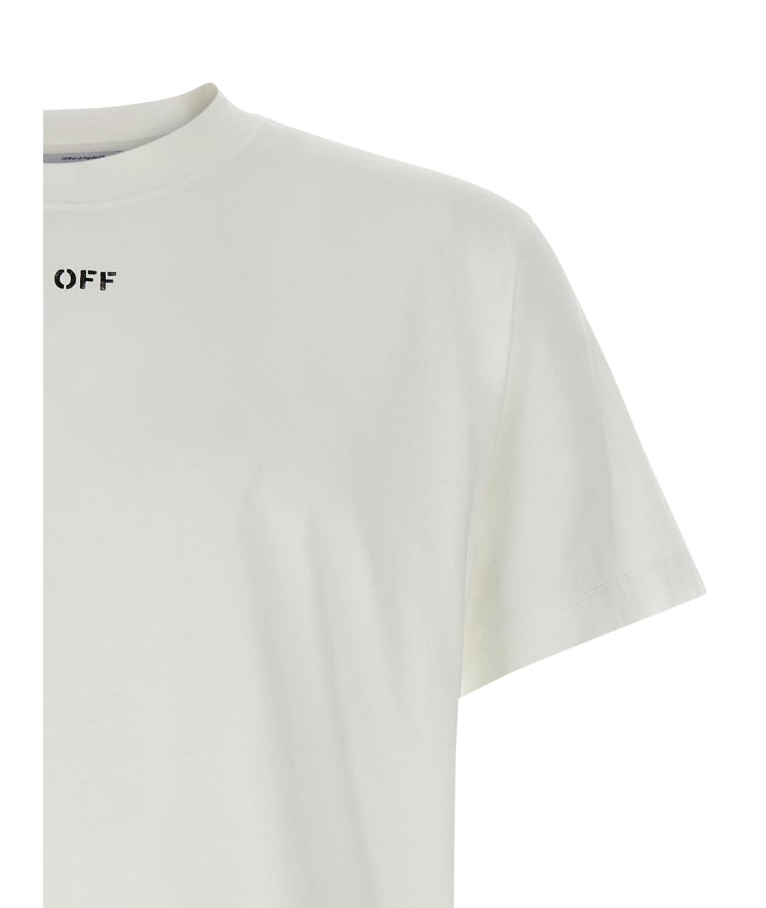OFF-WHITE Белая хлопковая футболка, фото 3