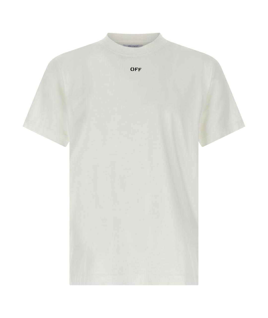 OFF-WHITE Белая хлопковая футболка, фото 1