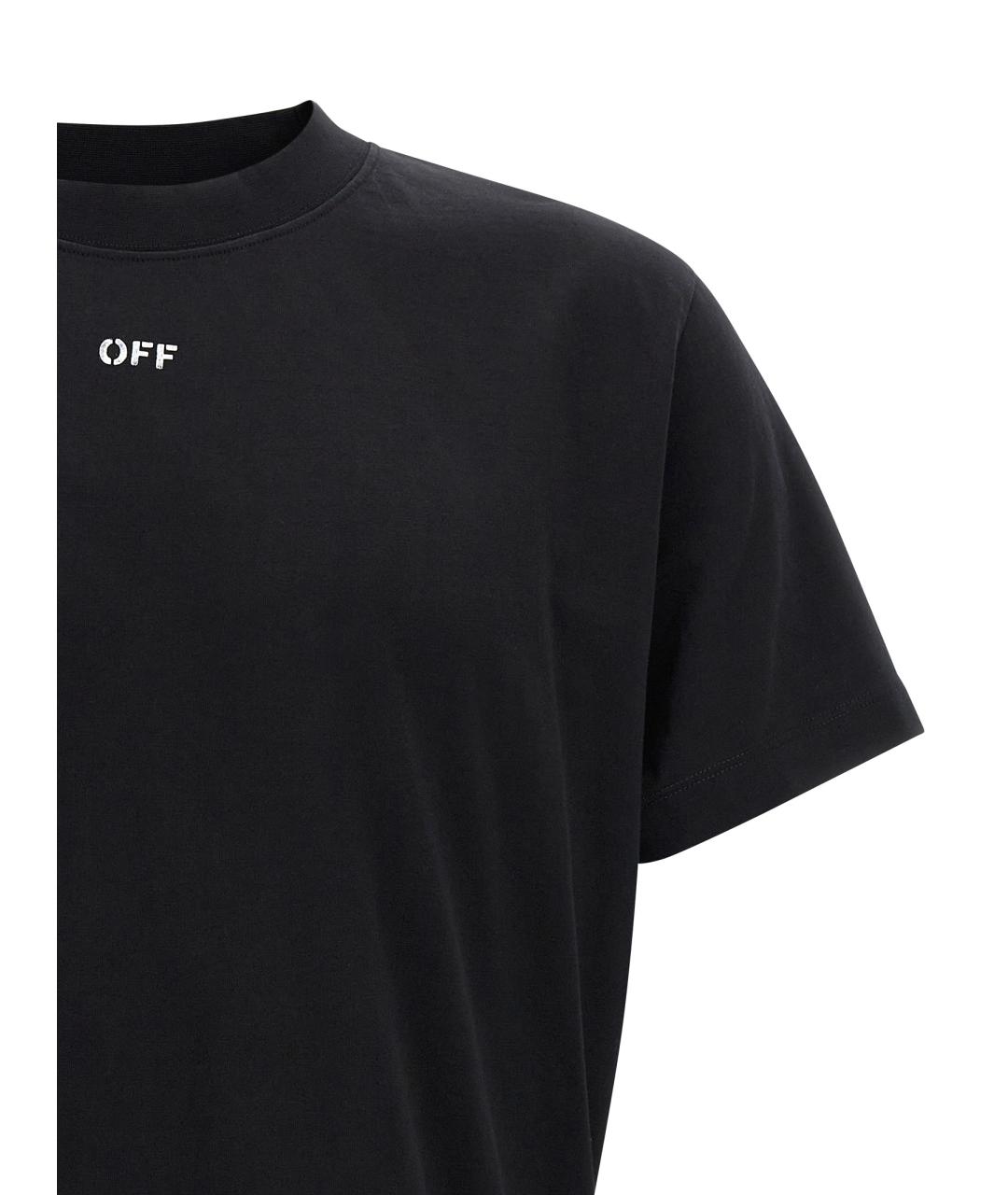OFF-WHITE Черная хлопковая футболка, фото 3