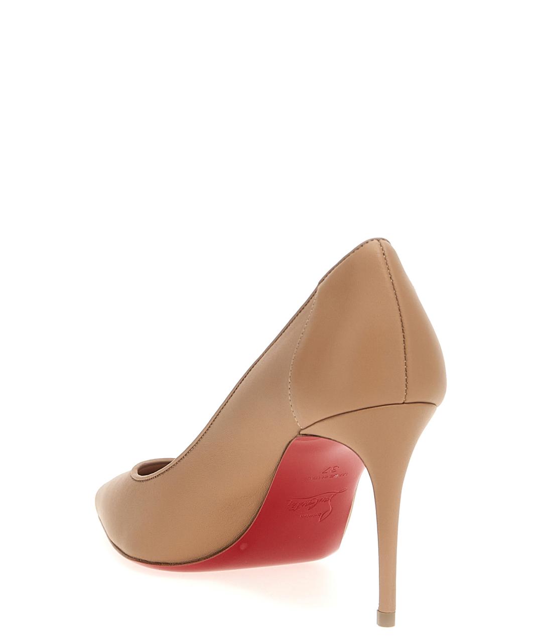 CHRISTIAN LOUBOUTIN Бежевые кожаные туфли, фото 3