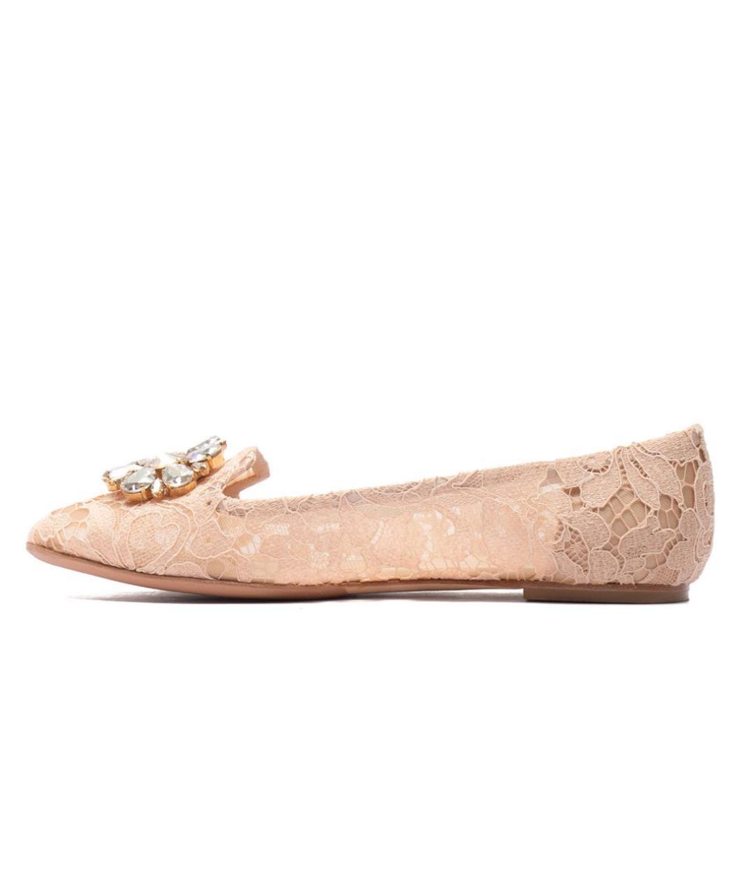 DOLCE&GABBANA Розовые текстильные балетки, фото 5