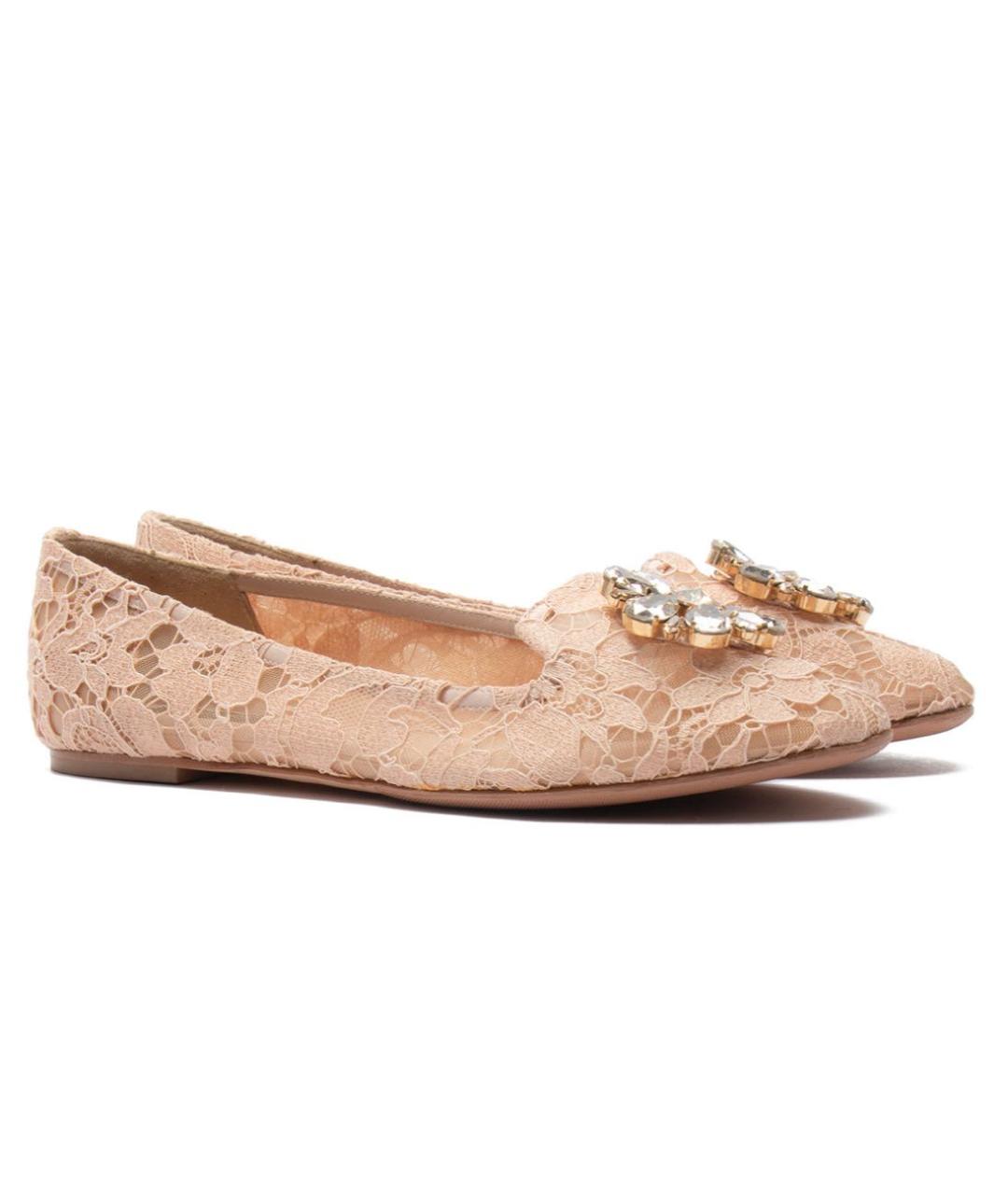 DOLCE&GABBANA Розовые текстильные балетки, фото 2