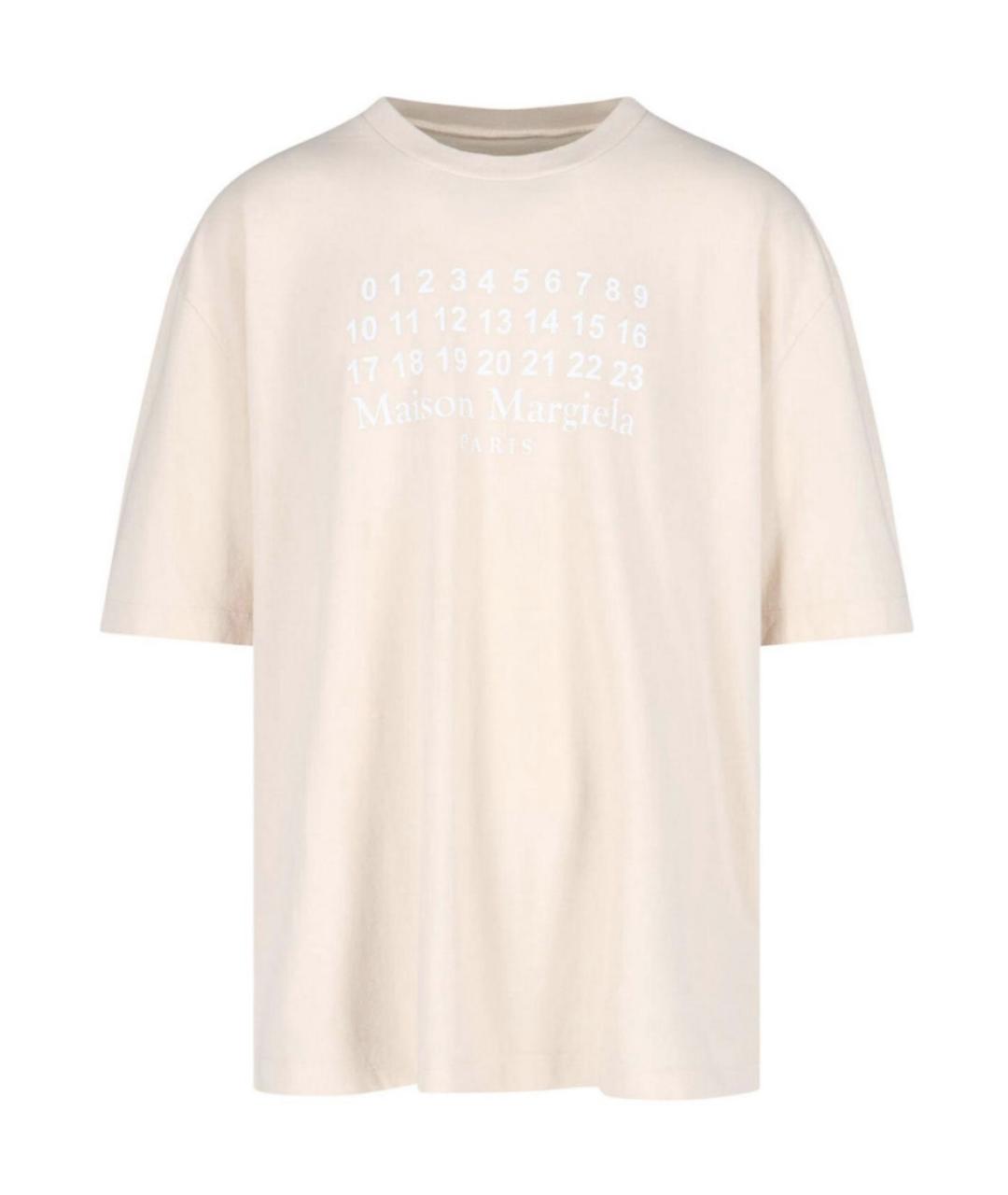 MAISON MARGIELA Бежевая хлопковая футболка, фото 1