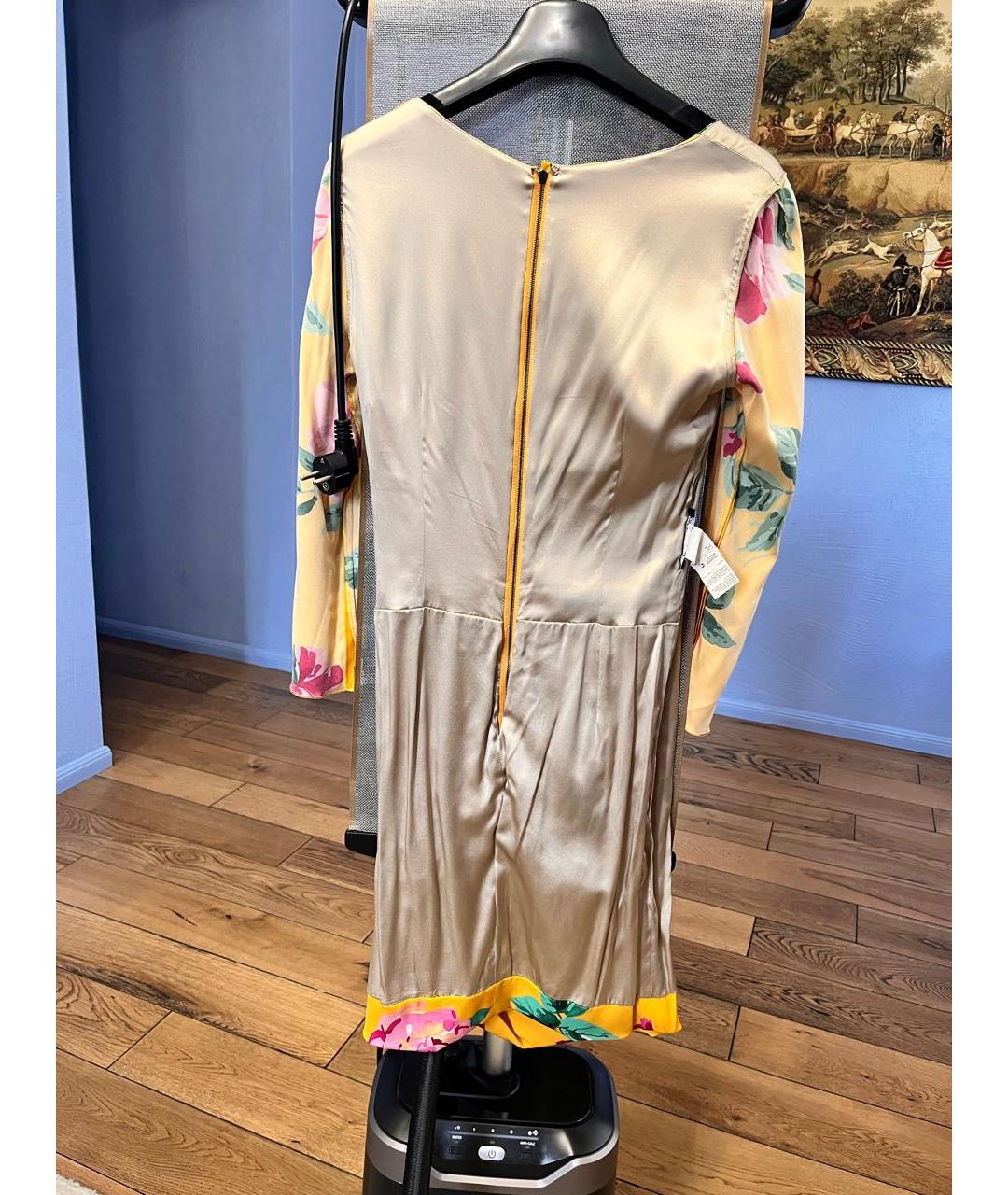 DOLCE&GABBANA Мульти шелковое коктейльное платье, фото 4