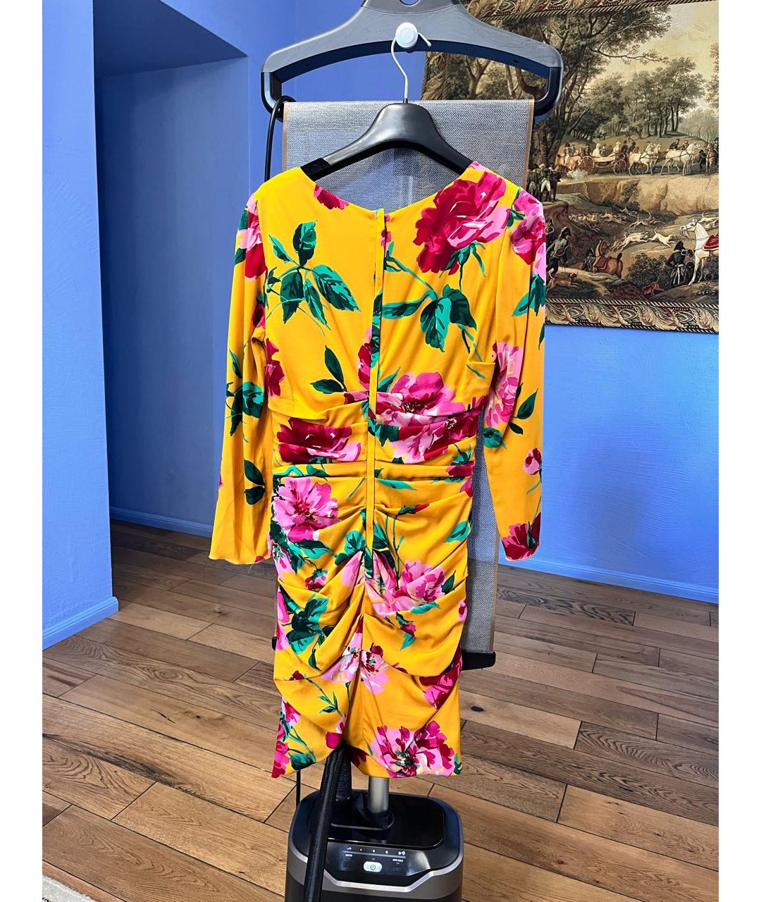 DOLCE&GABBANA Мульти шелковое коктейльное платье, фото 2