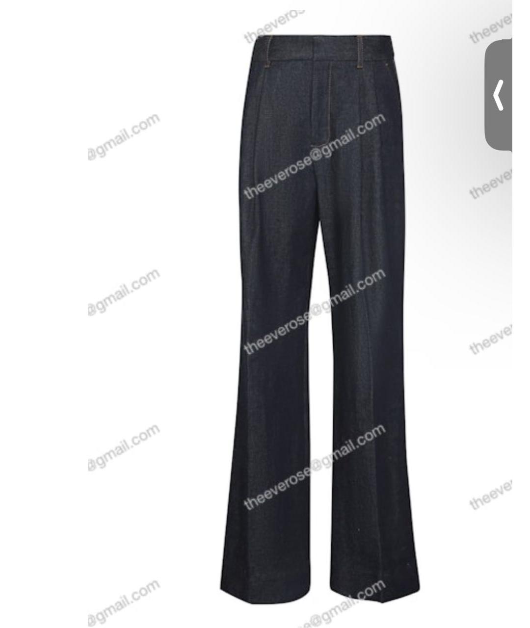 ZIMMERMANN Темно-синие хлопковые брюки широкие, фото 5