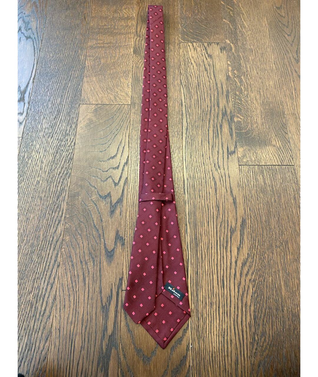 KITON Бордовый шелковый галстук, фото 3