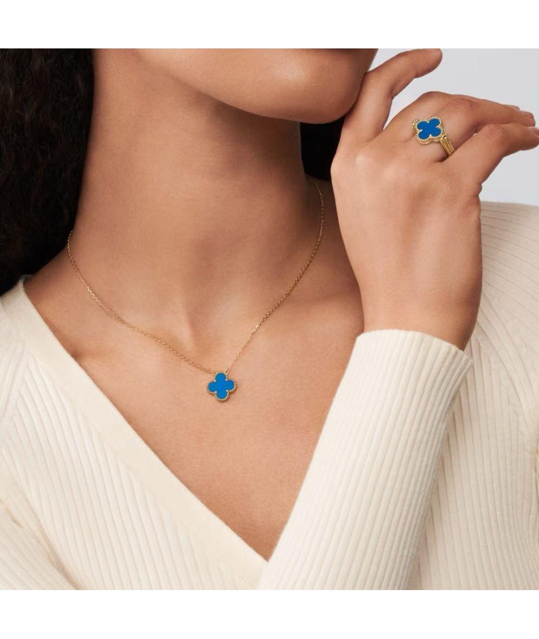 VAN CLEEF & ARPELS Синяя подвеска из желтого золота, фото 2