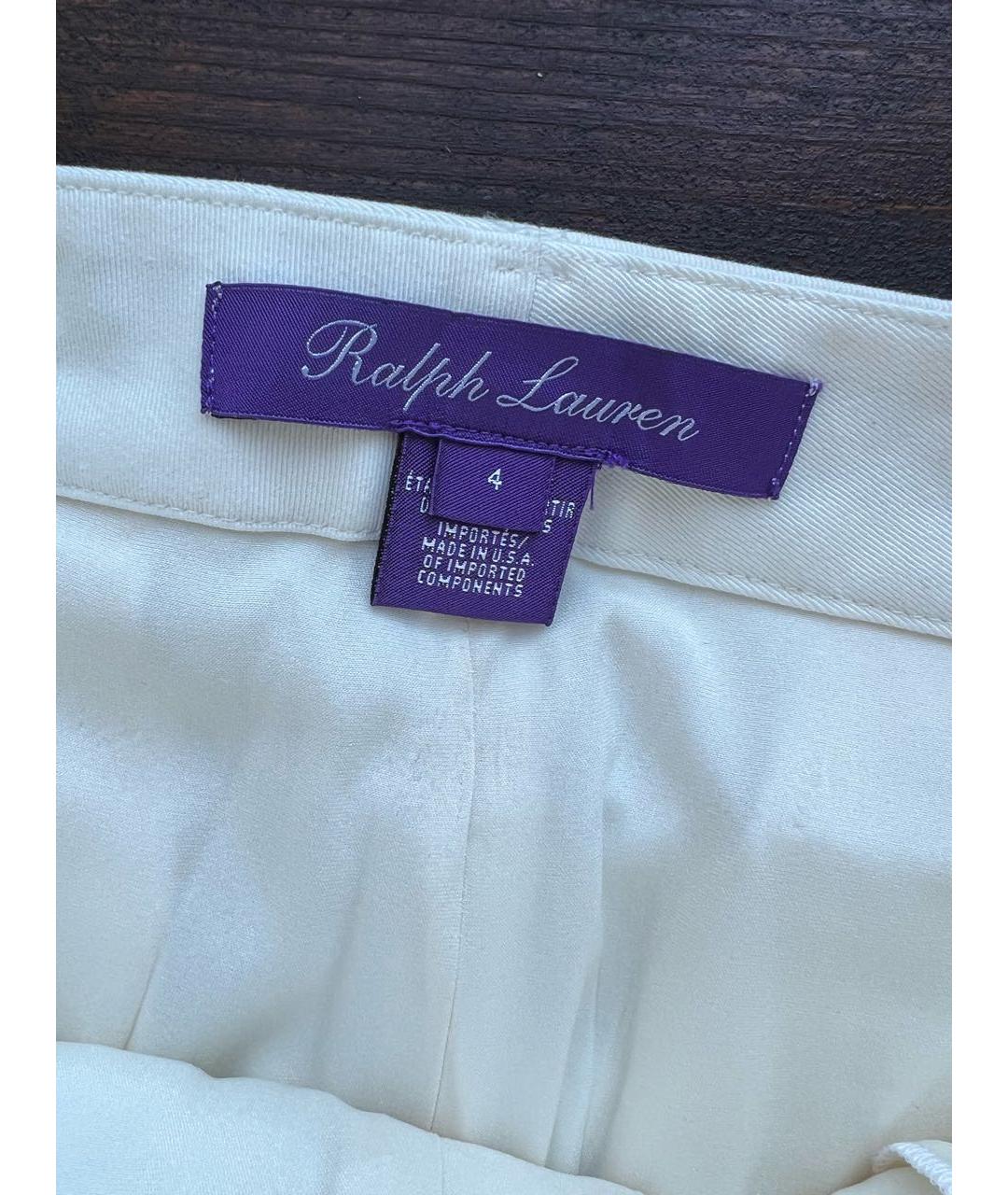 RALPH LAUREN PURPLE LABEL Хлопко-эластановые прямые брюки, фото 2