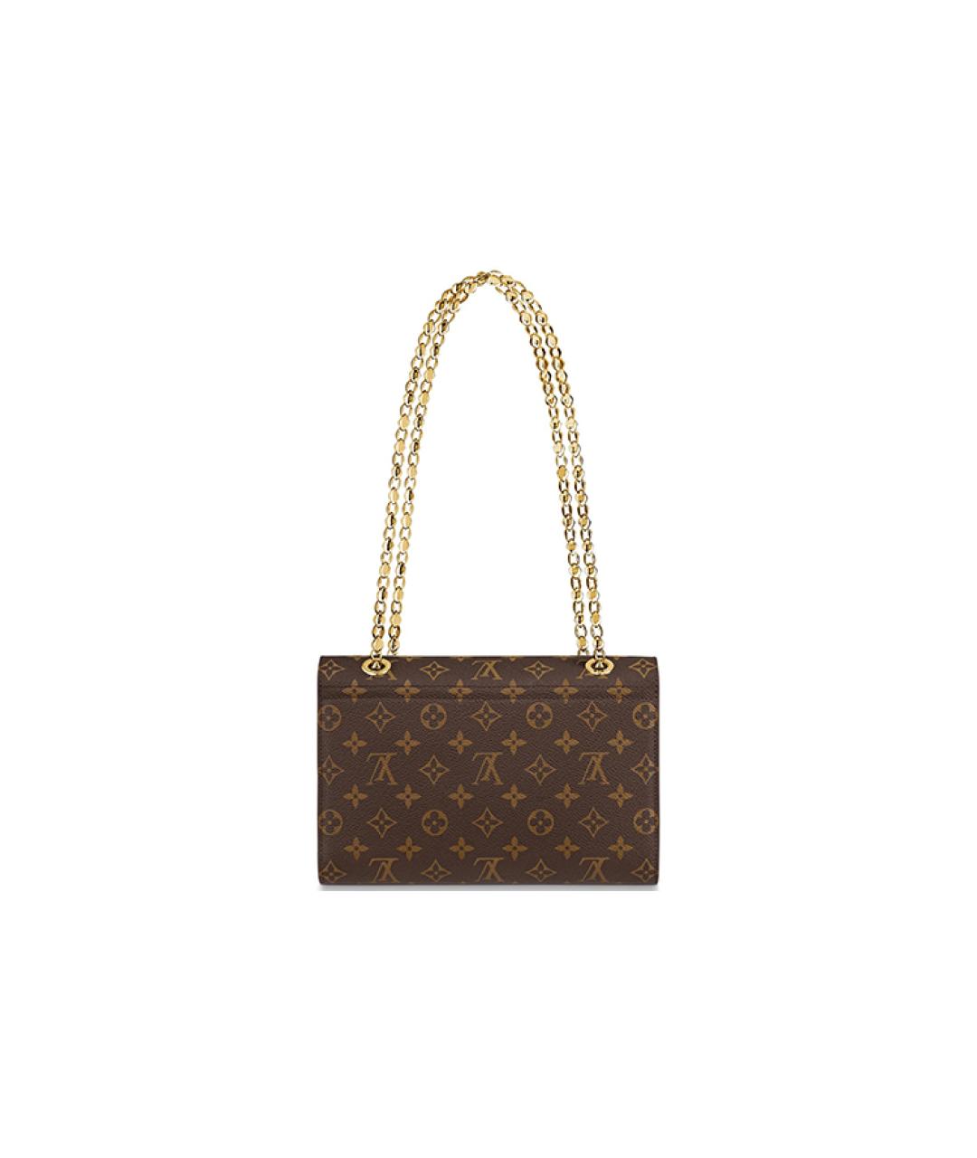 LOUIS VUITTON Коричневая кожаная сумка через плечо, фото 3