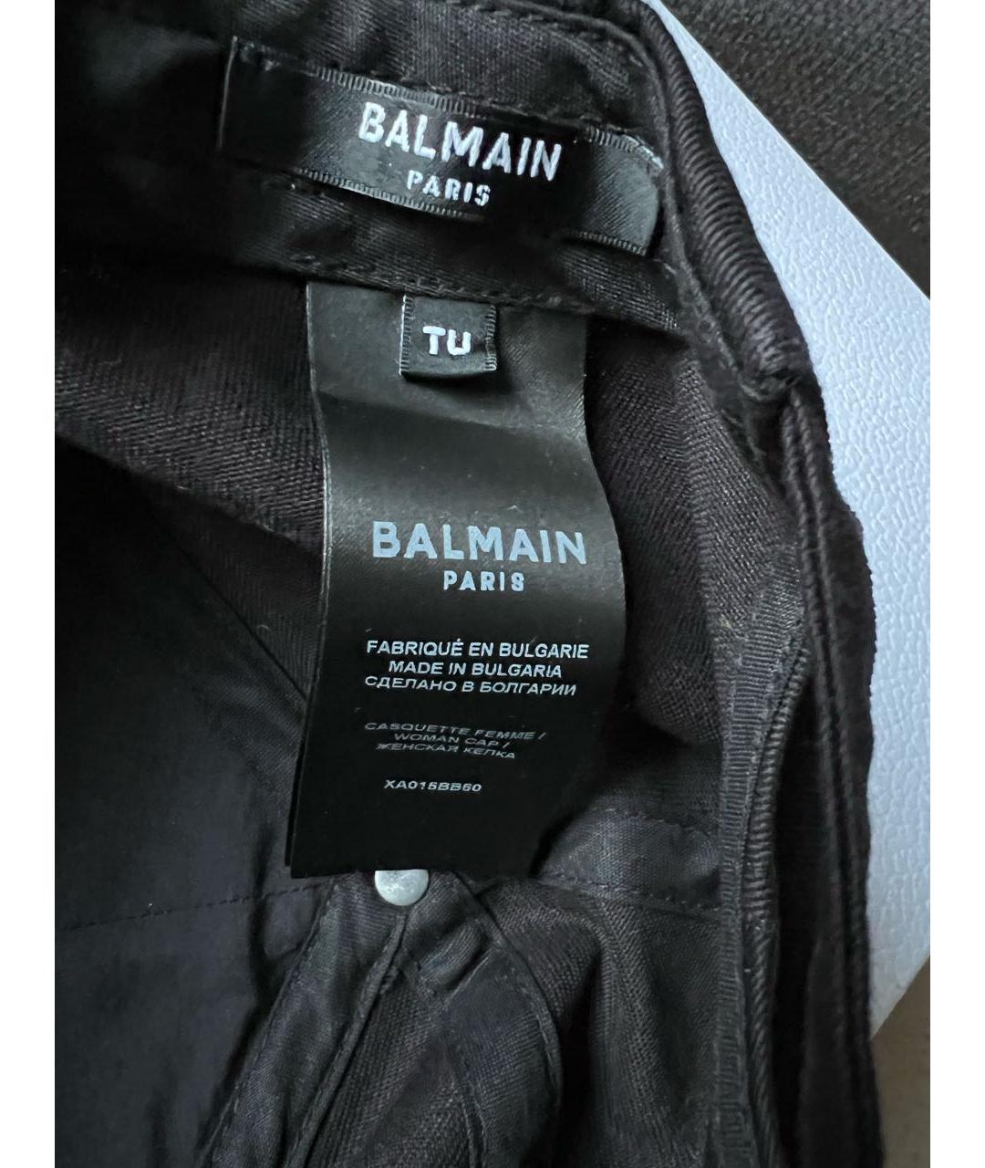 BALMAIN Черная хлопковая кепка, фото 3