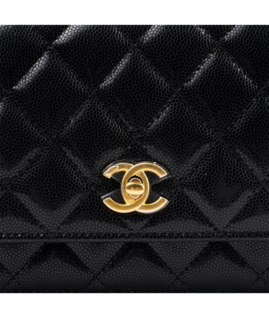 CHANEL Черная кожаная сумка через плечо, фото 6