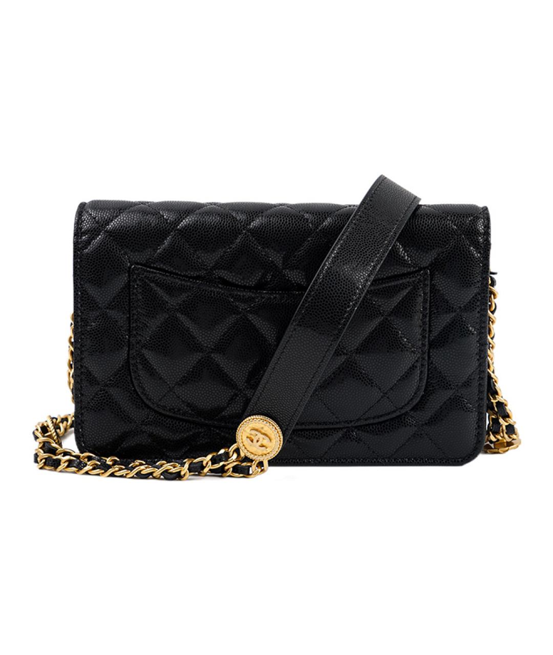 CHANEL Черная кожаная сумка через плечо, фото 4