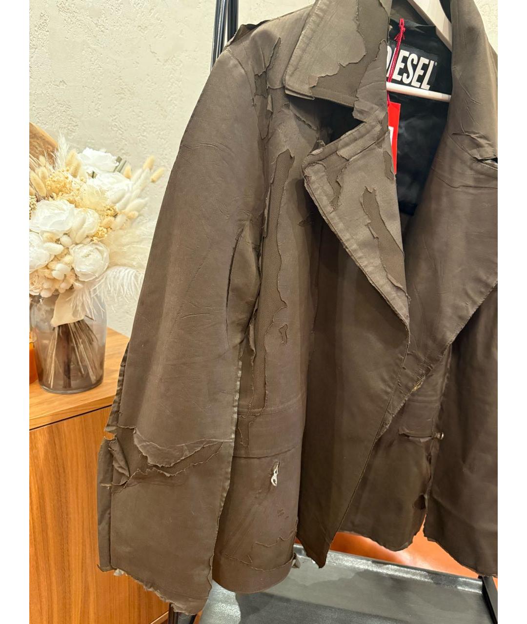 DIESEL Коричневая хлопковая куртка, фото 8