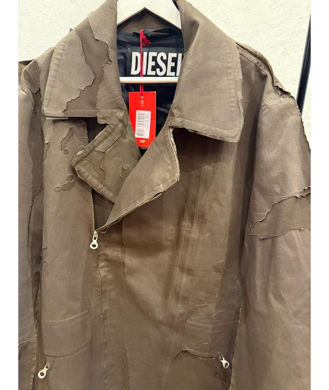 DIESEL Коричневая хлопковая куртка, фото 7