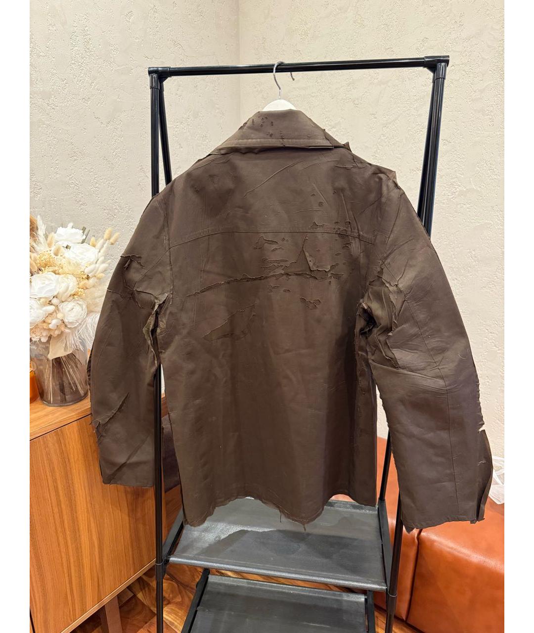 DIESEL Коричневая хлопковая куртка, фото 2
