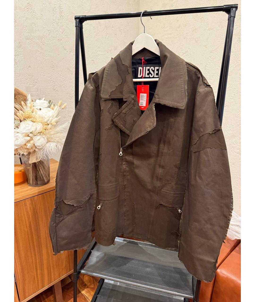 DIESEL Коричневая хлопковая куртка, фото 9