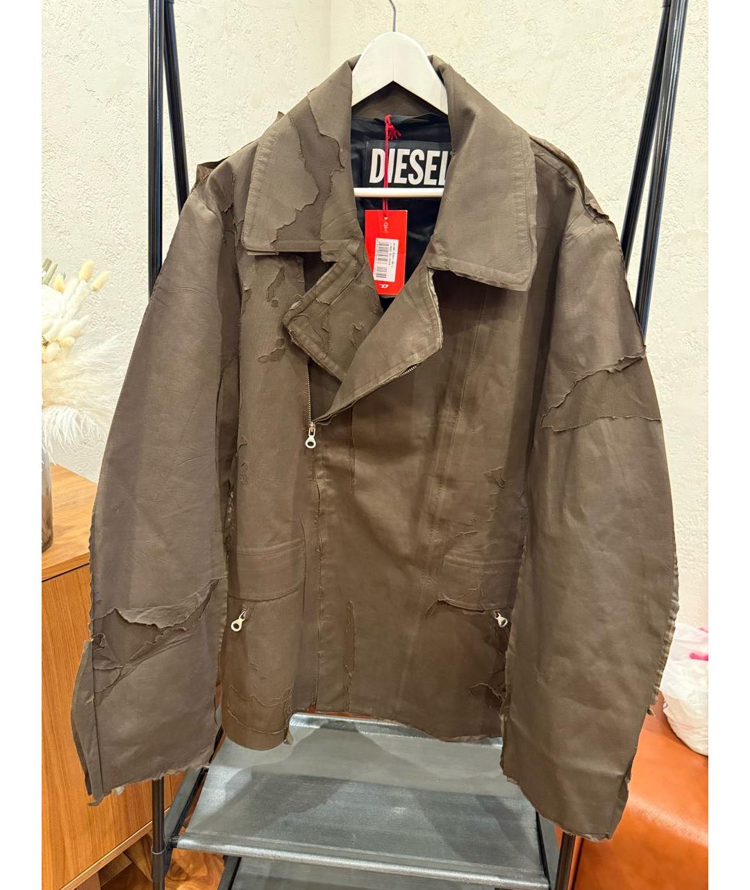DIESEL Коричневая хлопковая куртка, фото 6