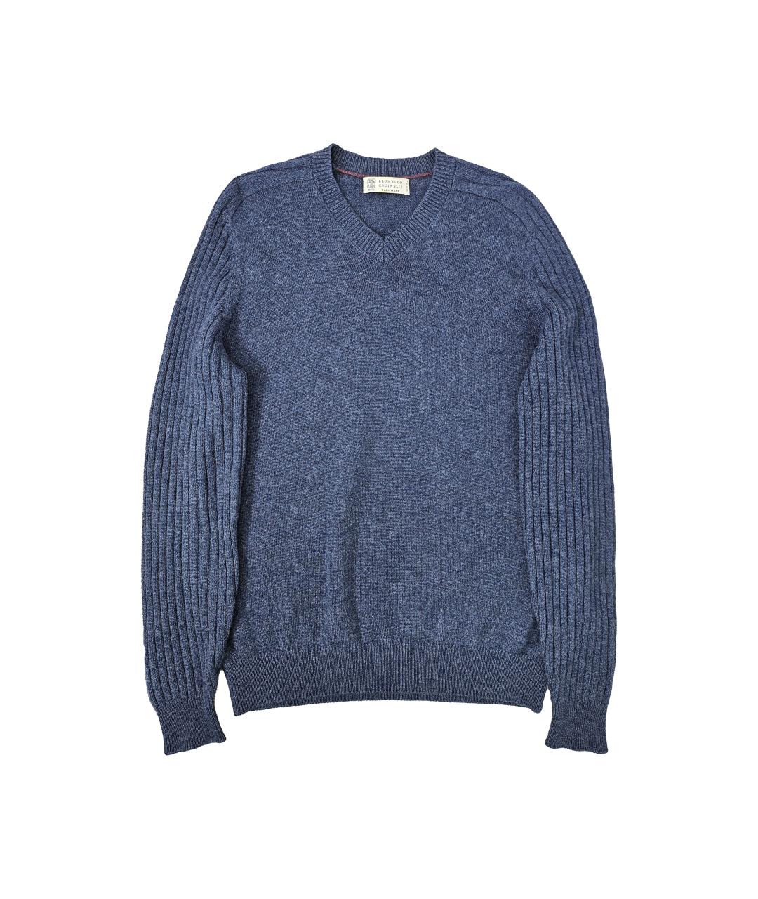 BRUNELLO CUCINELLI Темно-синий кашемировый джемпер / свитер, фото 5