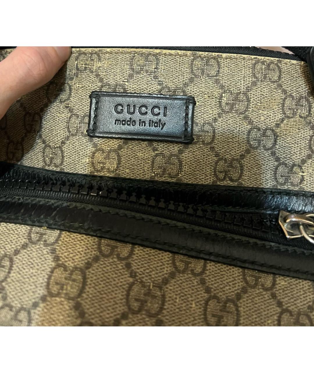 GUCCI Бежевая кожаная сумка на плечо, фото 5