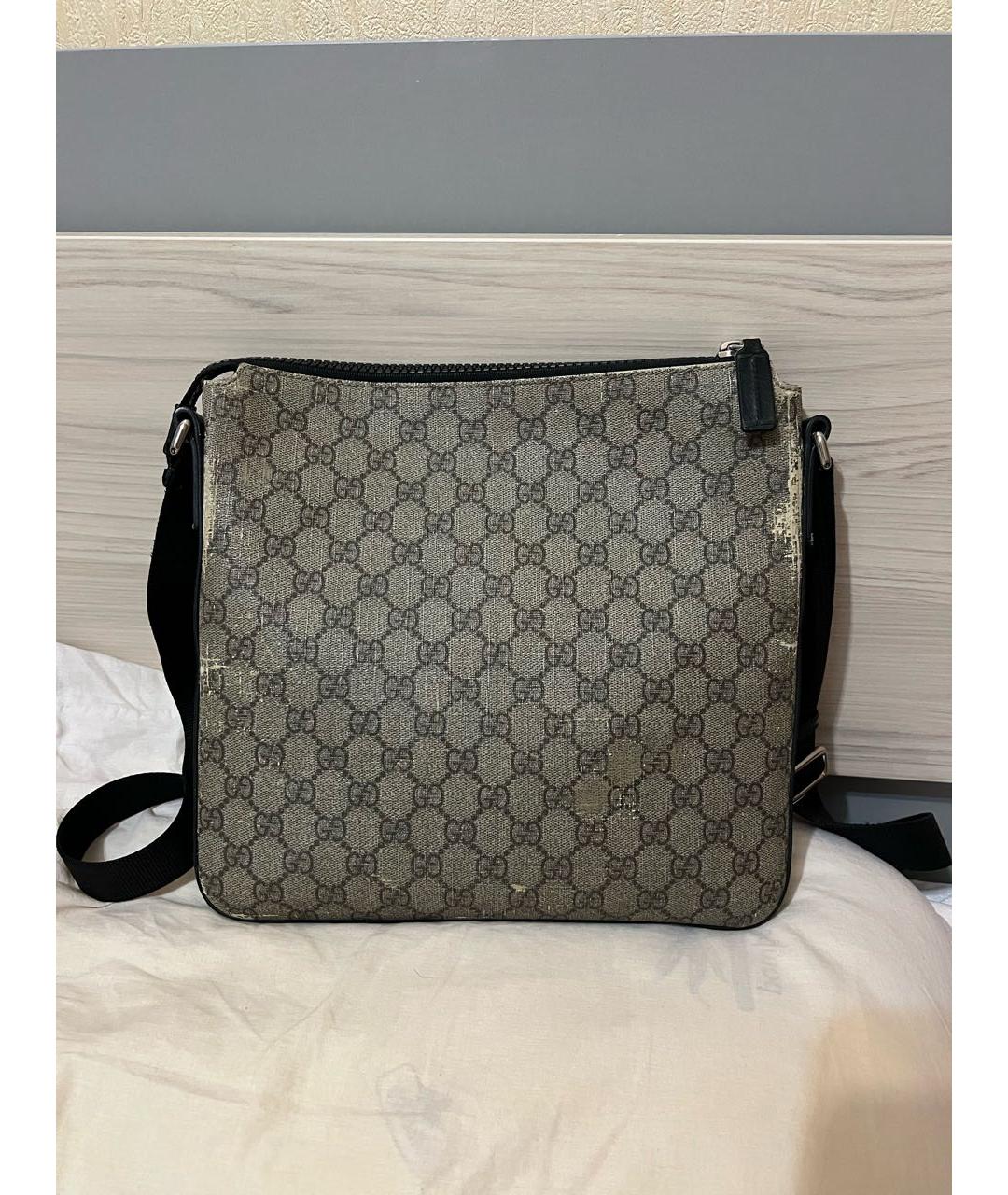 GUCCI Бежевая кожаная сумка на плечо, фото 3