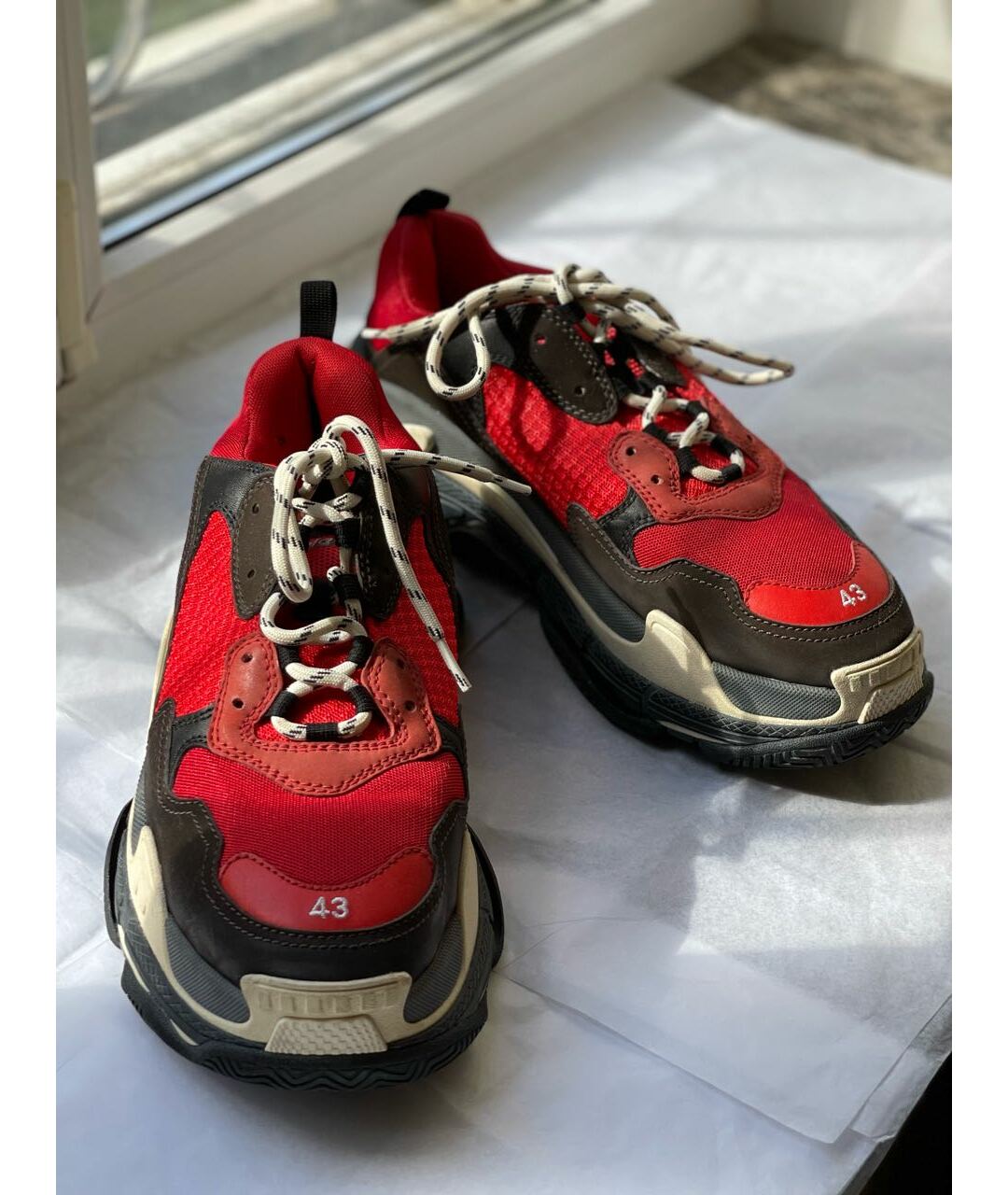 BALENCIAGA Красные низкие кроссовки / кеды, фото 2