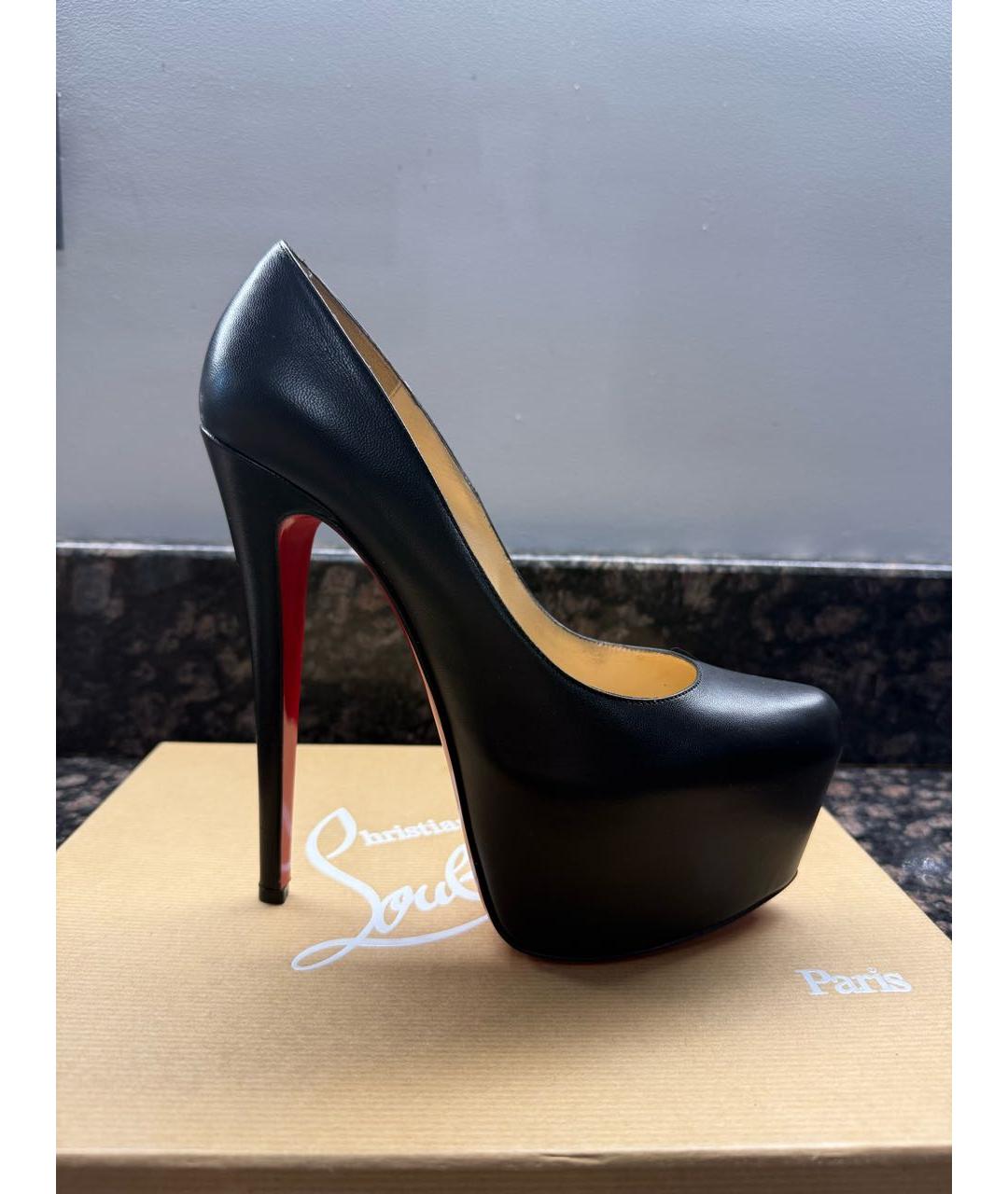 CHRISTIAN LOUBOUTIN Черные кожаные туфли, фото 2