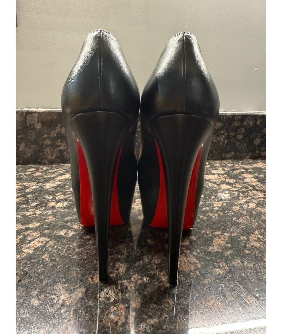 CHRISTIAN LOUBOUTIN Черные кожаные туфли, фото 5