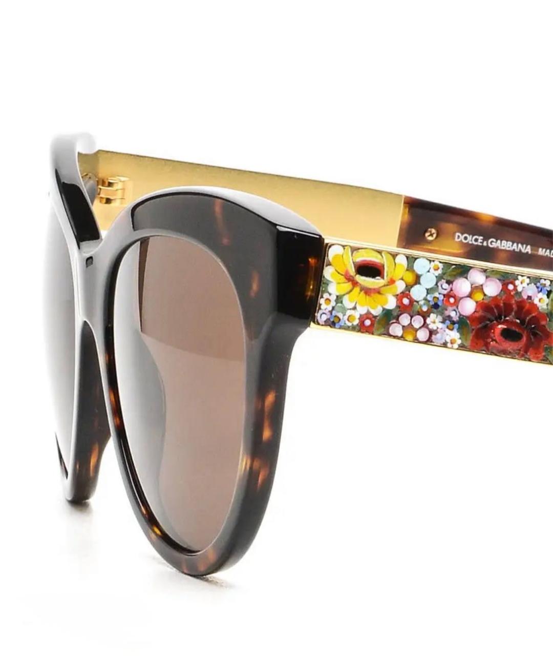 DOLCE&GABBANA Коричневые пластиковые солнцезащитные очки, фото 3