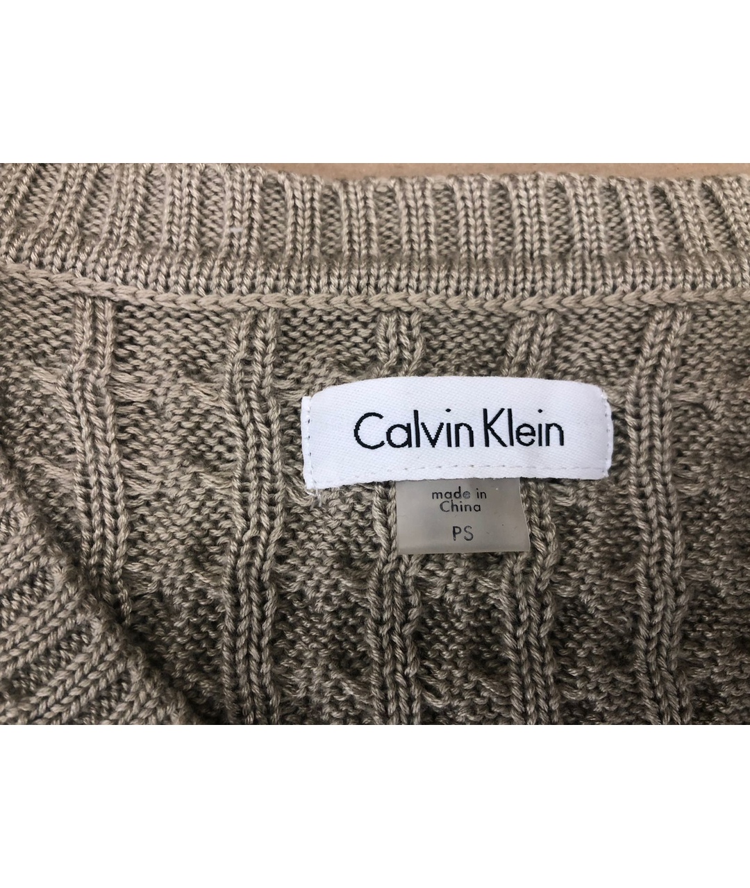 CALVIN KLEIN Бежевое синтетическое платье, фото 3